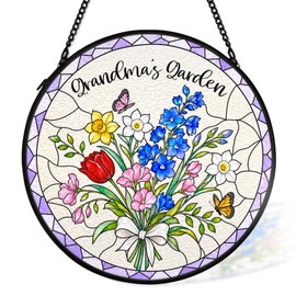 Nonna Grandma Gifts Stained Glass Suncatcher Window Hanging Decor