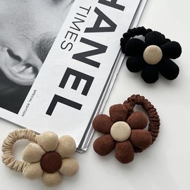 Flower Color Hair Tie, Big Flower Scrunchie, Color Hair Tie, Hair Tie, Girl's Gift, Scrunchie, Scrunchie / 플라워컬러머리끈 빅 플라워 슈슈 컬러 머리끈 헤어끈 여아 선물 슈슈 곱창