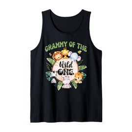 Grammy of The Wild One 1st Birthday Safari Family Matching Tank Top