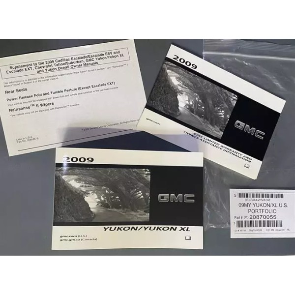 2009 GMC Yukon and Yukon XL Owners Manual OEM NEW