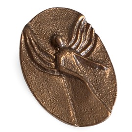 Herzmensch A Little Angel Accompany You - Guardian Angel Figurine Lucky Charm Gift Made of Solid Real Bronze 4.2 x 3 cm for Christmas, Birthday, Communion