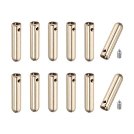 PATIKIL 12 Pcs Shoelace Tips with Screw, Alloy 25mm Cylindrical Aglets Shoes Lace Cords End Tip Cap Replacement for DIY Clothes Strings, Gold Tone