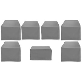 Crosley Furniture Patio Furniture Covers, Waterproof 7-Piece Cover Set for Outdoor Sectional Sofa Sets, Gray