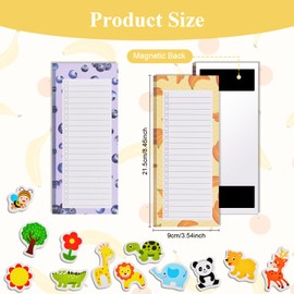 AUAUY Magnetic Notepads, Pack of 3 Large Shopping List Magnetic Fridge with 12 Animal Magnets, To Do List Pad, Notepads, Todo List, Shopping List Pad, Notepad 50 Sheets/Pad