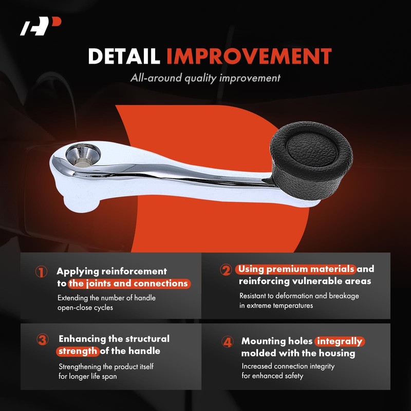 A-Premium Front Driver or Passenger Side Window Crank Handle Compatible