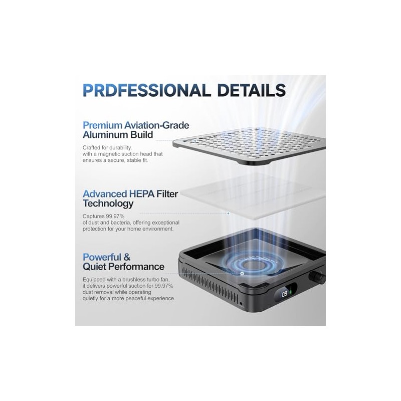 Colector de polvo de uas inalmbrico de 48 W con