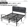 14Inch Metal Bed Frame,King Size Bed Frame with Upholstered Headboard,Heavy