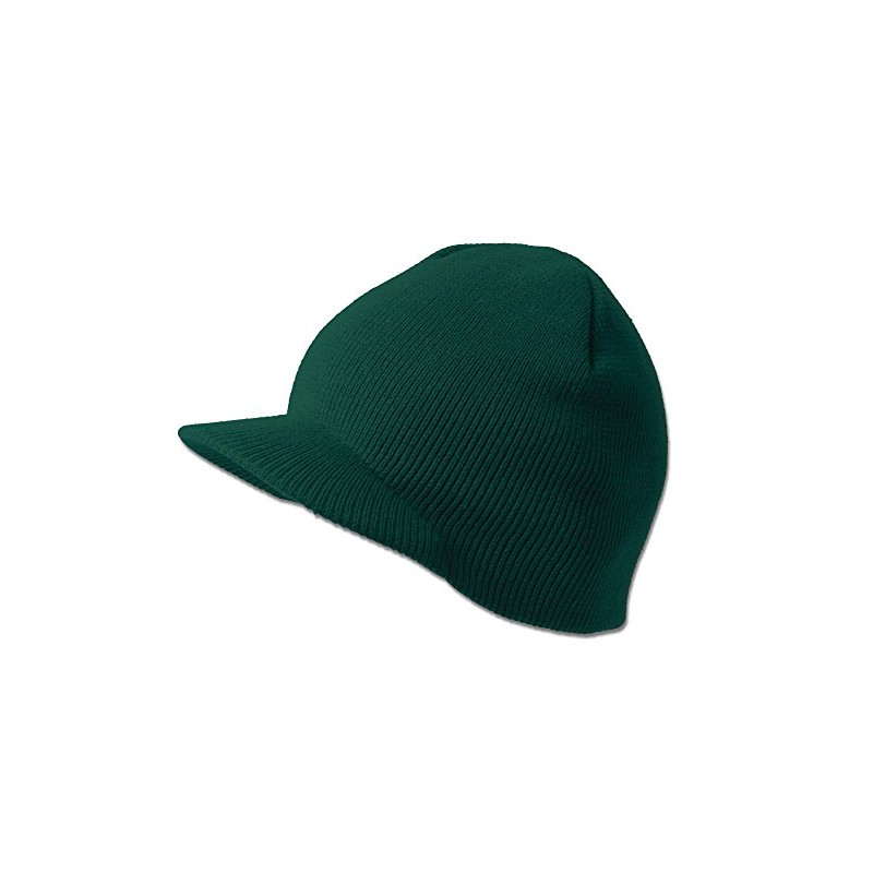 TOP HEADWEAR Solid Cuffless Beanie Visor - Forest Green