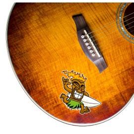 2 x Glossy Vinyl Stickers - Tiki Surf Hawaii Aloha Fun Bike Laptop Decal #4026 (10cm Wide x 9cm Tall)