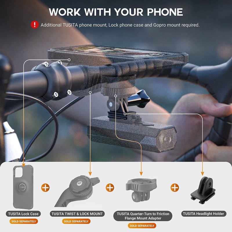 TUSITA Go'Pro Mount Adapter Compatible with CatEye Bicycle Light