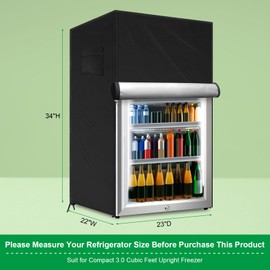 Coldairsoap - Cubierta para refrigerador para exteriores, a prueba de polvo, para proteger congeladores verticales/refrigeradores de bebidas, fundas compactas de 3.0 pies cúbicos para exteriores