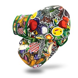 Sanabul Sticker Bomb Adult Boxing Kickboxing Training Gloves (Dino Jungle, 12 OZ)