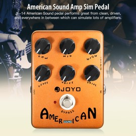 JOYO American Sound Golden-orange Amp Simulator Pedal, Fd 57 Deluxe Amplifier - Overdrive, Model 0JF14-0019US