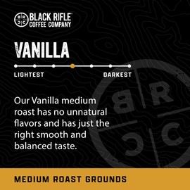 Black Rifle Coffee Company Vanilla, 12oz Bag, Ground Coffee Medium Roast - Roasted Blend Made from Arabica Beans - Colombian & Brazilian Beans - Veteran Founded & American Made