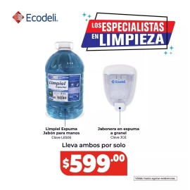 ecodeli Kit De Jabonera En Espuma Manual + Jabón Para Manos 5lt