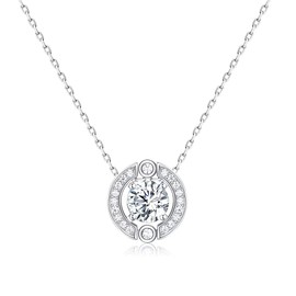 Qings Women's Birthstone Pendant Necklace: 925 Sterling Silver Birthstone Necklace Adjustable Chain with Sparkling Gemstone Cubic Zirconia, Fashion Birthstone Jewellery Birthday Gifts for Girls,