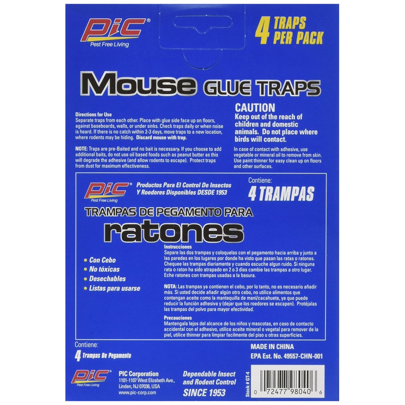 Pic GT4 Glue Mouse Tray, 4-Pack