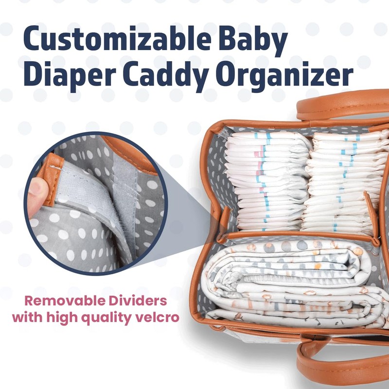 Melliberry Baby Diaper Caddy Changing Table Organizer - Baby Basket