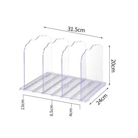 HAN SHENG Adjustable Shelf Divider for Closet Purse Organizer Clear Shelves Divider Clothes Purse Bag Handbag Organizer Purse Display Stand Desk File Sorter Stand Holder Bookshelf (4 Layers)