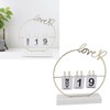 Metal Desk Calendar Modern Creative Tabletop Flip Calendar with LED