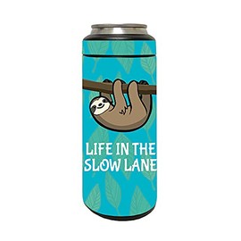 MightySkins Skin Compatible with YETI Rambler 12 OZ Colster Slim Can - Slow Sloth | Protective, Durable, and Unique Vinyl Decal wrap Cover | Easy to Apply, Remove, and Change Styles | Made in The USA