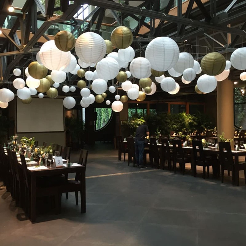 Lanito Paper Lanterns, White Obon Lanterns, Round Plain, Paper Lanterns,