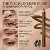 Brown Eyebrow Pencil And Eyeliner Pencil Set, 2-Pack With Sharpener