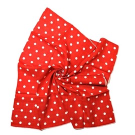 Shanlin Unisex Floral Cotton Bandanas 22”x22 (Polka Dots Red)