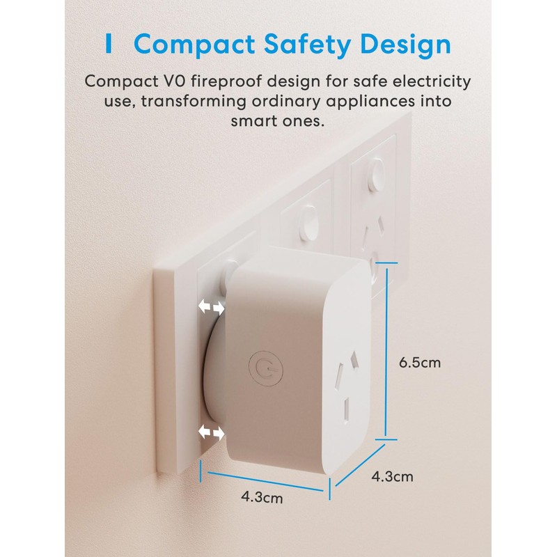 meross Matter Smart Plug Mini, WiFi Outlet with Energy Monitoring