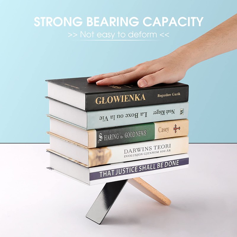 2 PCS Purple Marble Wooden Bookends for Shelves Beautiful Book
