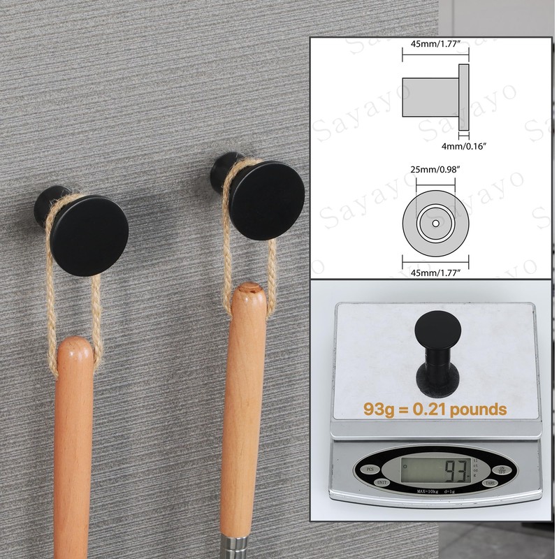 SAYAYO Modern Black Coat Hooks Wall Mounted, Towel Hooks for