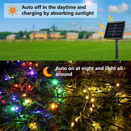 Solar String Lights Outdoor Waterproof 33ft 100 LED Solar Fairy Lights 8 Modes Solar Christmas Lights for Patio Tree Garden Outside Decorations