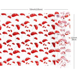 HYANG Transparent Mushroom TPU Fabric Clear Jelly Vinyl Roll: 30cm x 135cm TPU Fabric For Making Handbags, Earrings, DIY Projects (173101)