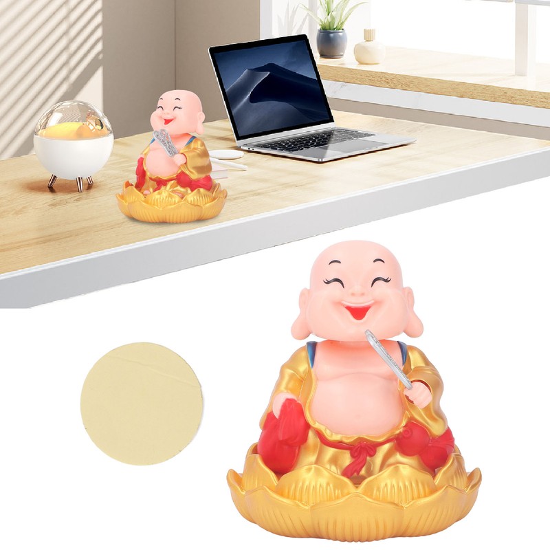 Nodding Smiling Buddha Maitreya Automatic Laughing Car Dashboard Solar Buddha