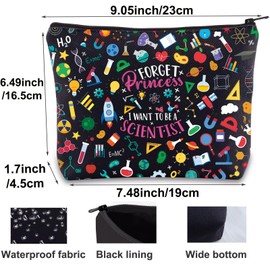 BWWKTOP Scientist Makeup Bag Lab Tech Laboratory Gifts I Want To Be a Scientist Makeup Zipper Pouch Bag Future Scientist Gift, Scientist, Bag