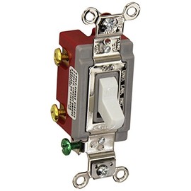 Hubbell HBL1222W Double Pole Toggle, Industrial Grade, 20 amp, 120/277V, White