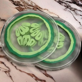 MIJOMA Wellness Eye Pads Set, Hot / Cold Spa Eye Compresses in Stylish Cucumber Design, Ideal for Relaxation and Revitalisation, Diameter 6.5 cm, 2 Pieces per Set