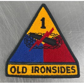 Cold War 1st ARMORED DIVISION US ARMY PATCH OLD IRONSIDES Green Merrowed Edge