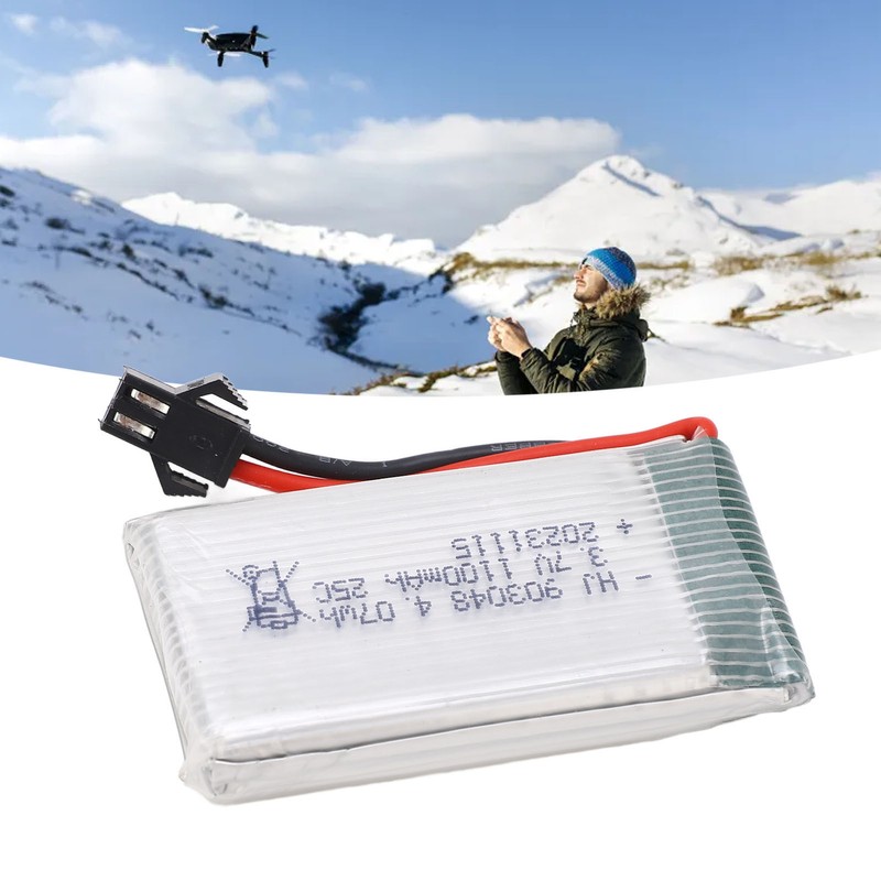 RC Aircraft Lithium Battery 3.7V 1100mAh with SM Black Plug