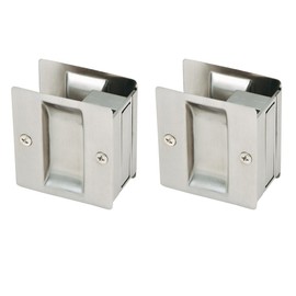 Design House 182097 Pocket Door Hall and Closet Pull, 2-Pack, Satin Nickel, Passage Hardware