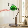 JCPYIUL Green Glass Bankers Lamp, Retro Desk Lamp with USB
