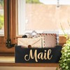 Mail Organizer Mail Holder Countertop, Rustic Wooden Mail Basket Mail