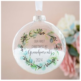 First Christmas as Grandparents 2024 Decoration. New Nan Grandad Tree Bauble Ornament from New Grandchild Handmade Keepsake