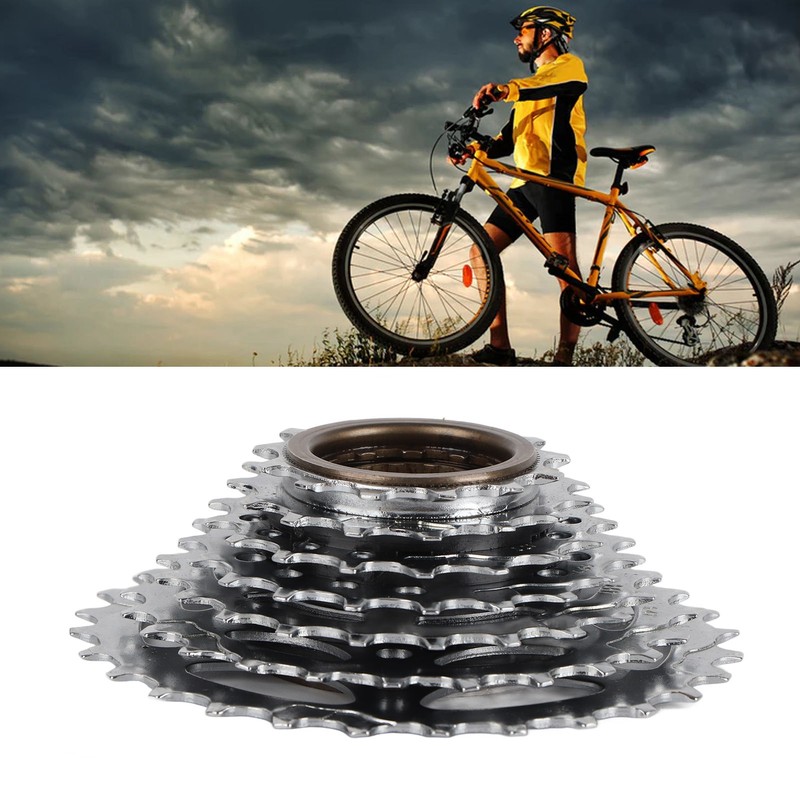 7 Speed Freewheel 13‑28T Bike Threaded Flywheel Silver Steel Bike