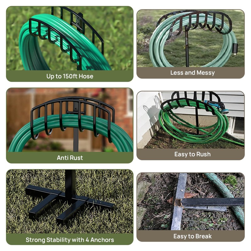 Winpull Garden Hose Holder Detachable Heavy Duty Metal Water Hose