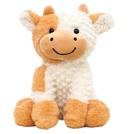 Cow Stuffed Animals, 9 inch Cute Plush Cow Toy Doll for Kids Boys Girls Women (Brown Sitting Cow)