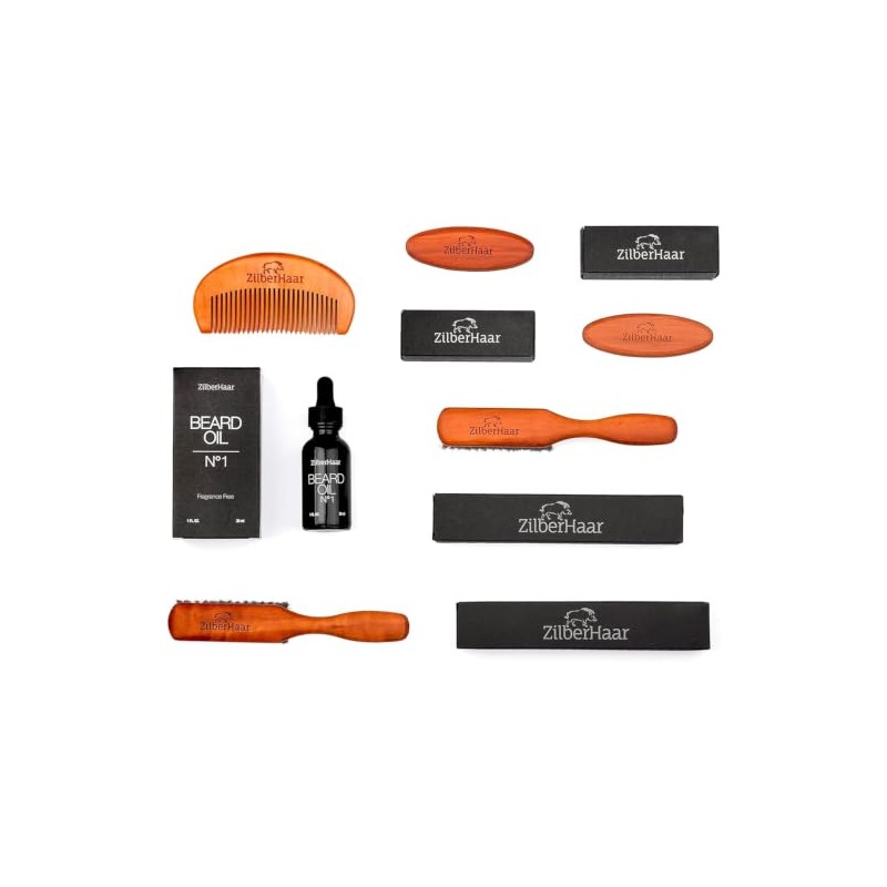 ZilberHaar - Cepillo para Barba Normal - 100% Cerdas auténticas
