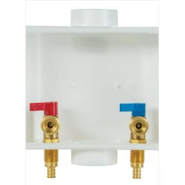 IPS Water-Tite Washing Machine Outlet Box Brass 1/4 Turn Valves 1/2" PEX W4702 82068
