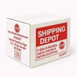 secure-seal 108 Rolls 2"x110yd Security Packing Tape Red/White STOP If Seal Broken Tape
