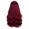 BERON 26 Inches Wine Red Wig with Bangs Long Curly